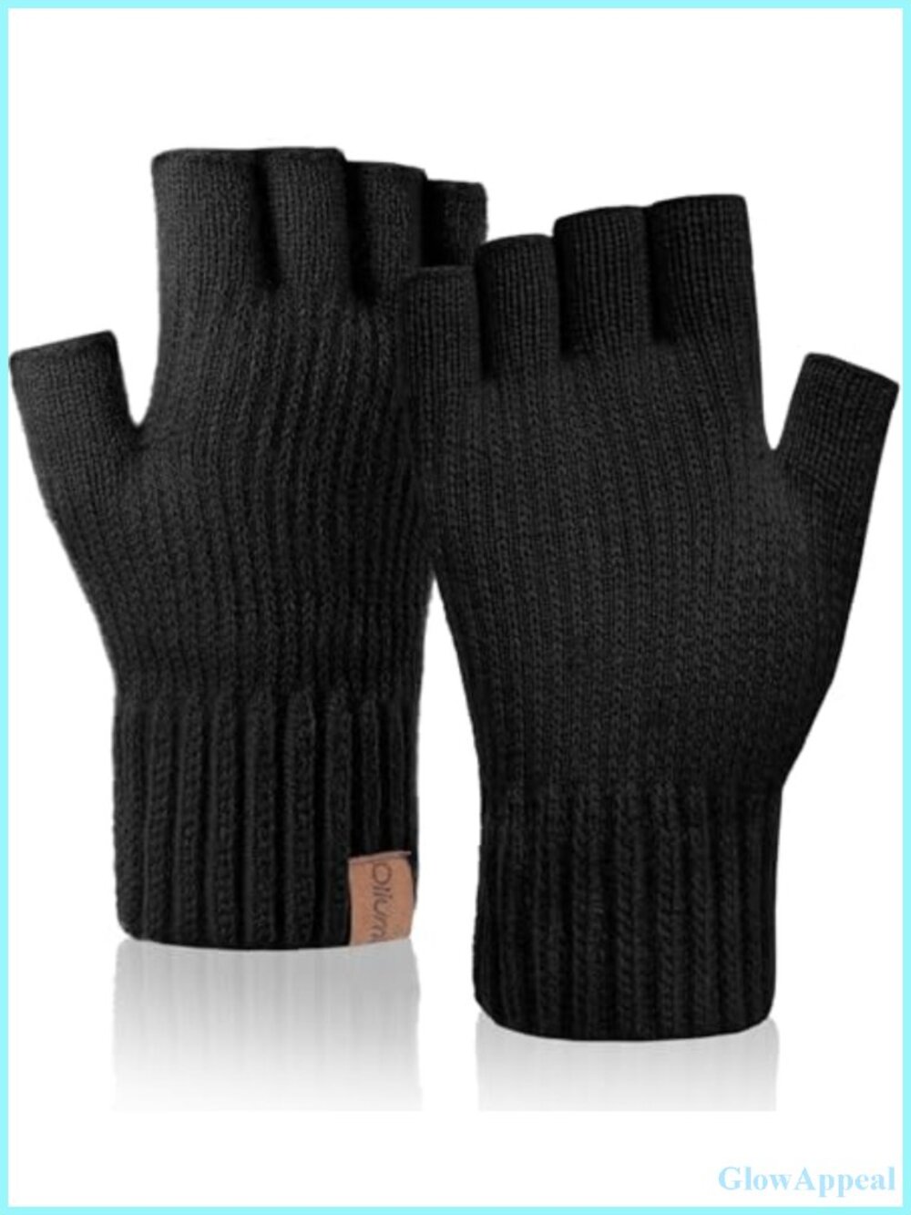 Winter Fingerless Gloves for Men Women Warm Knitted Half Finger Driving Working